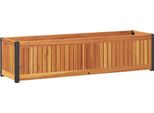 Vidaxl Fioriera 110X30X27,5 Cm In Legno Massiccio Di Acacia E Acciaio