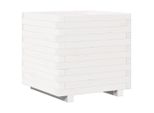 Vidaxl Fioriera Bianca 50X50X49,5 Cm In Legno Di Pino Massiccio