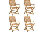 Vidaxl Sedie Da Giardino 4 Pz. Pieghevoli 57,5X54,5X90 Cm In Legno Massiccio Di Acacia