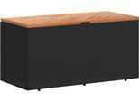 Vidaxl Cassapanca Da Giardino Nera 110X50X54 Cm In Poly Rattan Legno Di Acacia