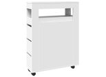 Syfax™ Mobile Da Bagno Stretto Con Ruote Bianco In Truciolato