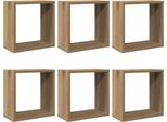 Vidaxl Mensole A Muro Cubo 6 Pz. Rovere Artigianale 30X15X30 Materiale A Base Di Legno