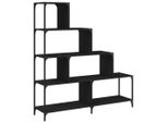 Libreria 4 Ripiani Nera 139X33,5X149 Cm In Materiale Ligneo