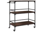 Carrello Da Cucina Aspetto Rovere Marrone 100,5X50X105 Cm Materiale A Base Di Legno