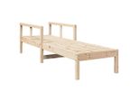 Lettino Prendisole 199,5X62X55 Cm In Legno Di Pino Massiccio
