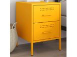 Vidaxl Comodino Giallo Senape 36X39X50,5 Cm Acciaio