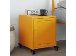 Vidaxl Comodino Giallo Senape 36X39X43,5 Cm Acciaio