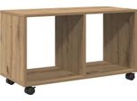 Vidaxl Armadio A Rotelle Rovere Artisan 72X33X42,5 Cm Materiale A Base Di Legno