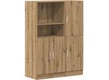 Vidaxl Set Di Armadietti Da Cucina A 2 Pezzi In Legno Di Quercia Artigianale