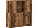 Vidaxl Set Di Armadietti Da Cucina A 3 Pezzi In Materiale A Base Di Legno Rigenerato