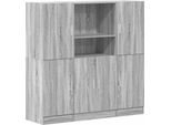 Vidaxl Set Di Armadietti Da Cucina A 3 Pezzi In Legno Grigio Sonoma