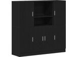 Vidaxl Set Di Armadietti Da Cucina A 3 Pezzi In Legno Nero