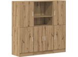 Vidaxl Set Di Armadietti Da Cucina A 3 Pezzi In Legno Di Quercia Artigianale
