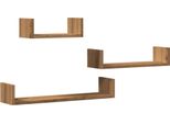 Vidaxl Mensole Da Parete 3 Pz. Materiale Artigianale A Base Di Legno Di Quercia