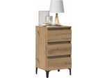 Vidaxl Comodino Con Gambe In Metallo Rovere Artisan 40X35X69 Cm