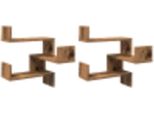 Vidaxl Mensole Angolari A Parete 2 Pz. Aspetto Legno Recuperato 40X40X49,5 Materiale A Base Di Legno