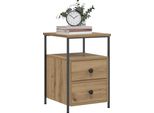 Vidaxl Comodini 2 Pz. Rovere Artigianale 34X35,5X50 Cm Materiale A Base Di Legno