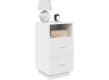 Vidaxl Comodini 2 Pezzi Con 2 Cassetti Bianchi 36X36X68 Cm