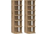 Vidaxl Scarpiere 2 Pz. Rovere Artigianale 28X27X102 Cm Materiale A Base Di Legno