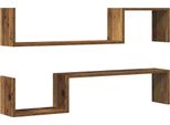 Vidaxl Mensole Da Parete 2 Pz. Aspetto Legno Recuperato 100X15X20 Cm Materiale A Base Di Legno