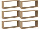 Vidaxl Mensole Da Parete 6 Pz. Rovere Artigianale 60X15X23 Cm Materiale A Base Di Legno