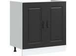 Vidaxl Base Per Lavello Kalmar Black 80X46X81,5 Cm Materiale A Base Di Legno