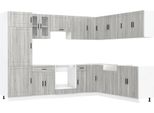 Vidaxl Set Di Armadietti Da Cucina Da 14 Pezzi In Legno Porto Grey Sonoma