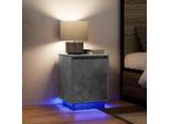 Vidaxl Comodini Con Luci Led 2 Pz. Grigio Cemento 38X34X50 Cm