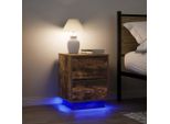 Vidaxl Comodini Con Luci Led 2 Pz. Rovere Fumé 38X34X50 Cm
