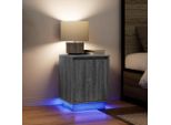 Vidaxl Comodini Con Luci Led 2 Pz. Grigio Sonoma 38X34X50 Cm