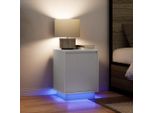 Vidaxl Comodini Con Luci Led 2 Pz. Bianco 38X34X50 Cm