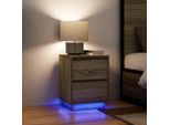 Vidaxl Comodini Con Luci Led 2 Pezzi Rovere Sonoma 38X34X50 Cm