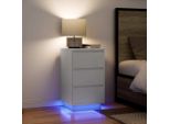 Vidaxl Comodino Con Luci Led Bianco 38X34X65 Cm