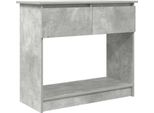 Vidaxl Tavolo Consolle Con Cassetti In Cemento Grigio 85,5X38,5X74,5 Cm