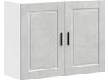 Vidaxl Parete Attrezzata Per Cucina Porto Cemento Grigio Materiale Legno