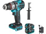 Trapano A Percussione Elettrico Senza Spazzole, Regime Minimo 1800 Giri/Min, Alimentazione A Batteria, 2 Batterie 1 Spina A