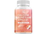 Calcio Magnesio Zinco + Vitamina D3 (120 Capsule) Integratore Alimentare, Ossa, Muscoli, Denti, Sistema Immunitario
