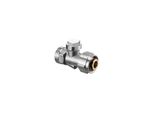 Oventrop Absperrverschraubung Combi 3 G 3/4 ÜMxrp 1/2 Ig, Messing Vernickelt (1016166)