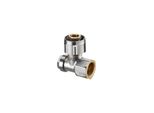 Oventrop Absperrwinkelverschraubung Combi 3 G 3/4 ÜMxrp 1/2 Ig, Messing Vernickelt (1016567)