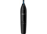Philips Norelco Nosetrimmer Serie 1000 Trimmer Per Naso Serie 1000 NT1650/16 Trimmer Per Naso E Orecchie, Nero, Cilindro, Naso, Batteria Ricaricabile, Aa, Alcalina