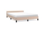 Vidaxl Struttura Letto Con Testiera Senza Materasso Cappuccino 140X190 Cm