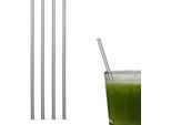 Cannucce Sostenibili In Acciaio Inox ( 4 Cannucce + 1 Spazzola Per La Pulizia ) 21 Cm - Cannucce Riutilizzabili Di Alta Qualità, Stabili E Resistenti Alla Rottura