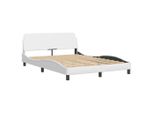 Vidaxl Struttura Letto "Dover"" Bianca 140X200 Cm In Pelle Finta"