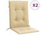 Vidaxl Cuscini Per Schienale Basso 2 Pz. Tessuto Melange Beige 100X50X4 Cm