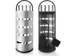Set Per Caminetto Yuenfong Set Di Accessori Per Caminetto Moderno In Acciaio Inox Da 5 Pezzi, Inclusi Scopa, Pala, Attizzatoio, Pinze E Supporto Con Schermo Per La Privacy, Argento