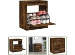 The Living Store Scarpiera In Rovere Fumé 60X42X69 Cm Materiale Legno