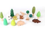 Rebecca Mobili Set Foresta E Dinosauri Per Bambini Giocattolo Kunzea Da 3 Anni Legno Multicolore
