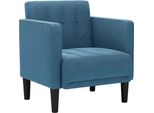 Vidaxl Poltrona Con Braccioli Blu 53 Cm In Velluto