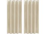 Vidaxl Tende Oscuranti 2 Pezzi Crema 140 X 175 Cm Velluto