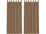 Vidaxl Tende In Voile Con Passanti 2 Pz. Marrone Chiaro 140X245 Cm